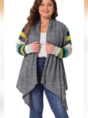Agnes Orinda Open Front Long Sleeve Lightweigh Cardigan Duster Size 1X NWT